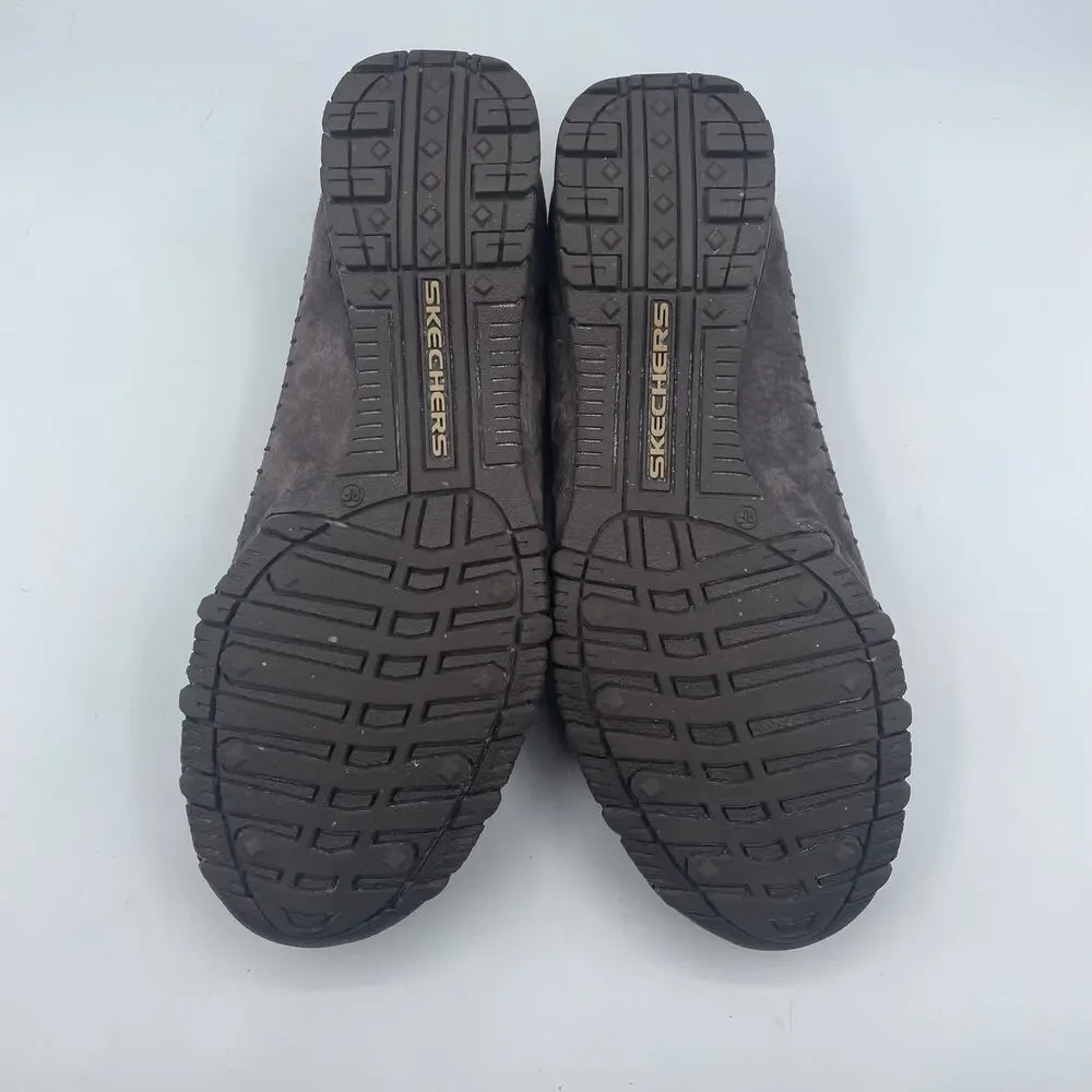 Skechers Relaxed Biker Pedestrian Suede Chocolate Brown Flats Loafers Womens 10
